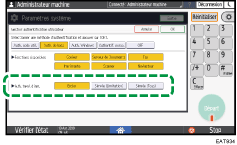 Illustration de l'écran du panneau de commande
