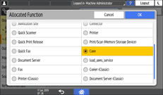 Operation panel screen illustration