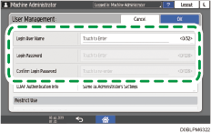 Operation panel screen illustration