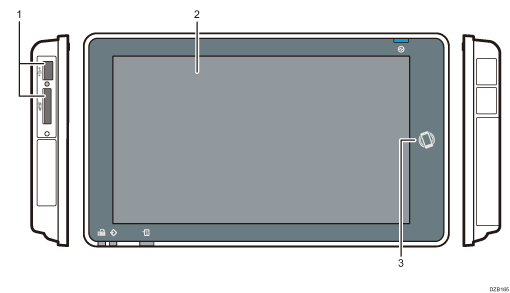 Control panel illustration numbered callout illustration