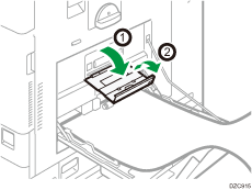 Subtray and minor banner paper guide tray illustration