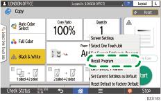 Operation panel screen illustration
