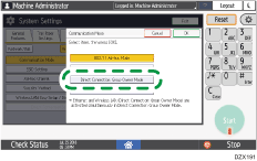 Operation panel screen illustration