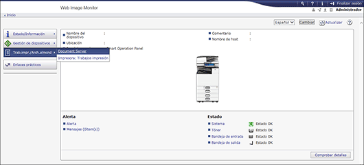 Ilustración de la pantalla del navegador web
