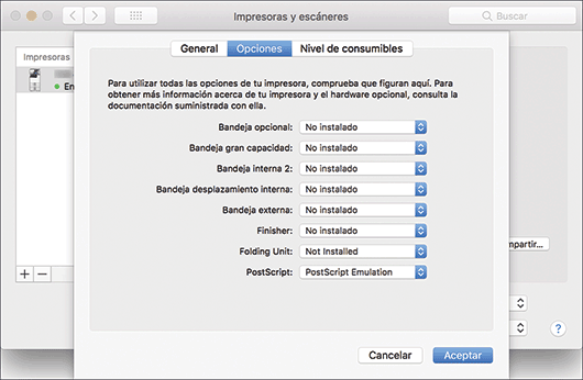 Ilustración de la pantalla del driver