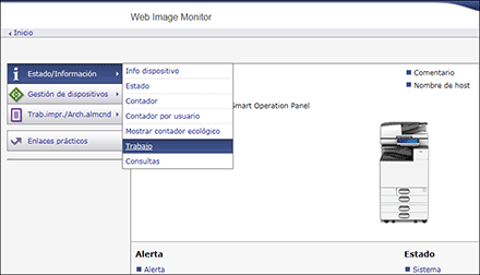 Ilustración de la pantalla del navegador web