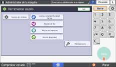 Ilustración de la pantalla del panel de mandos