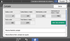 Ilustración de la pantalla del panel de mandos