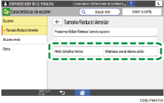 Ilustración de la pantalla del panel de mandos