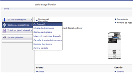 Ilustración de la pantalla del navegador web