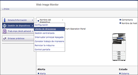 Ilustración de la pantalla del navegador web
