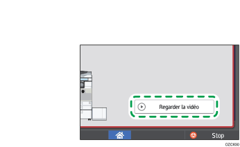 Illustration de l'écran du panneau de commande