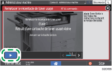 Illustration de l'écran du panneau de commande