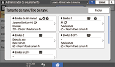 Ilustração da tela do painel de operação