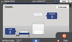 Ilustração da tela do painel de operação