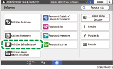 Ilustração da tela do painel de operação