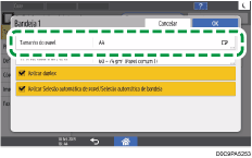 Ilustração da tela do painel de operação