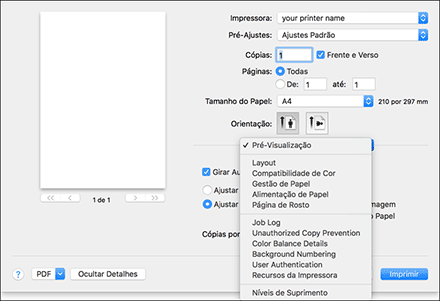 Ilustração da tela do driver