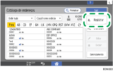 Ilustração da tela do painel de operação