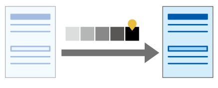 Illustration of result of image density adjustment