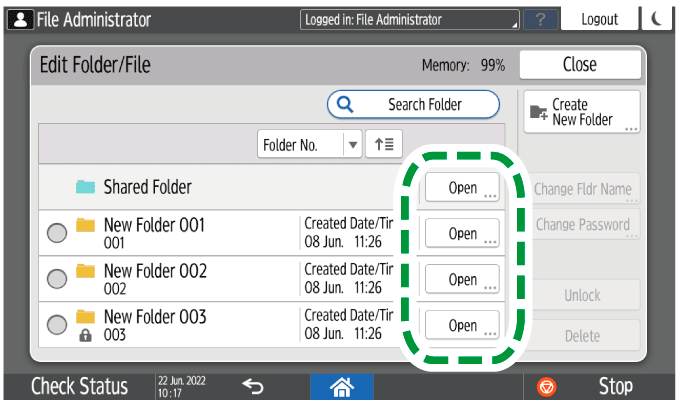 Operation panel screen illustration