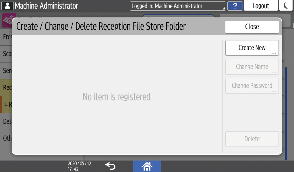 Operation panel screen illustration