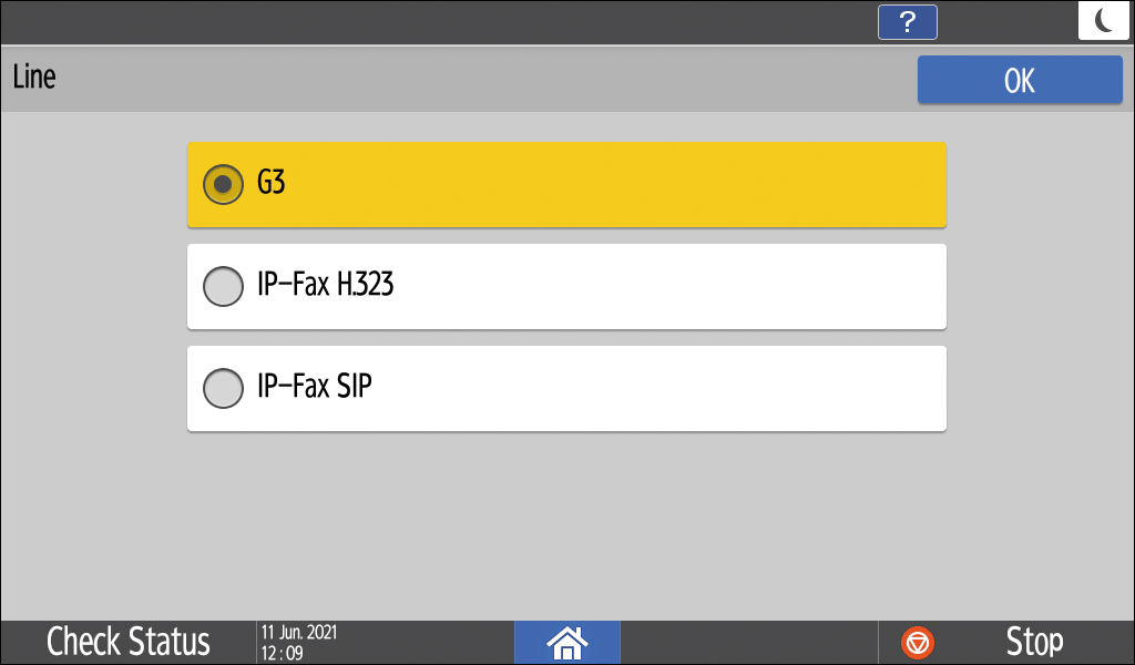 Operation panel screen illustration