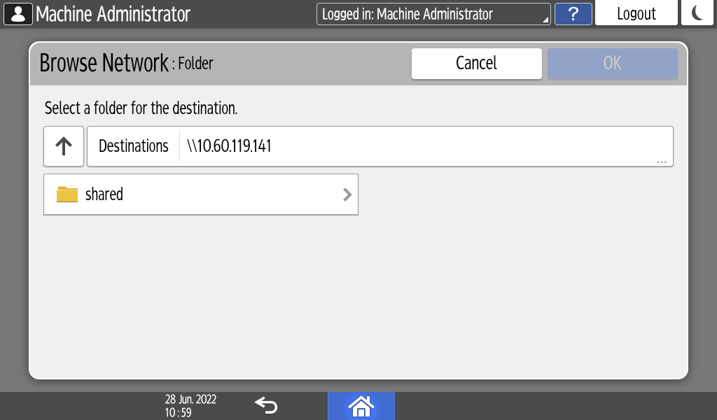 Operation panel screen illustration