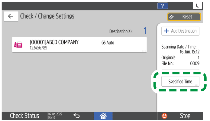 Operation panel screen illustration
