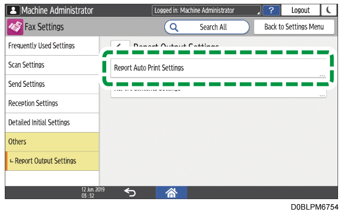 Operation panel screen illustration