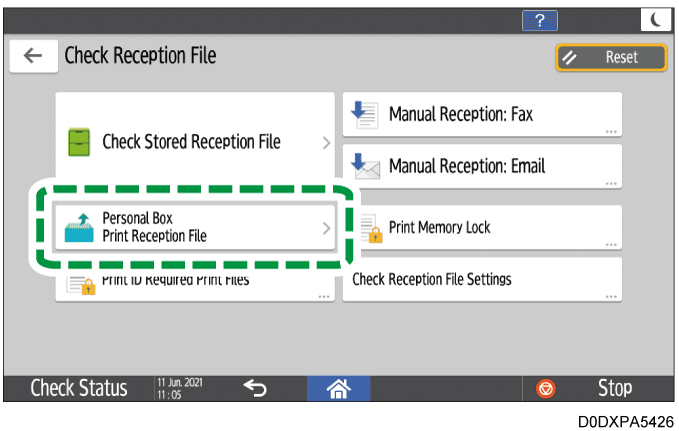 Operation panel screen illustration
