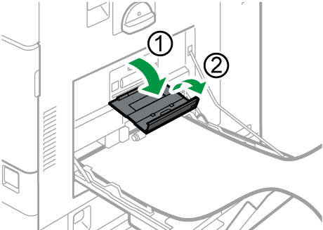 Subtray and minor banner paper guide tray illustration