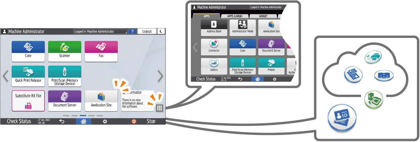 Operation panel screen illustration