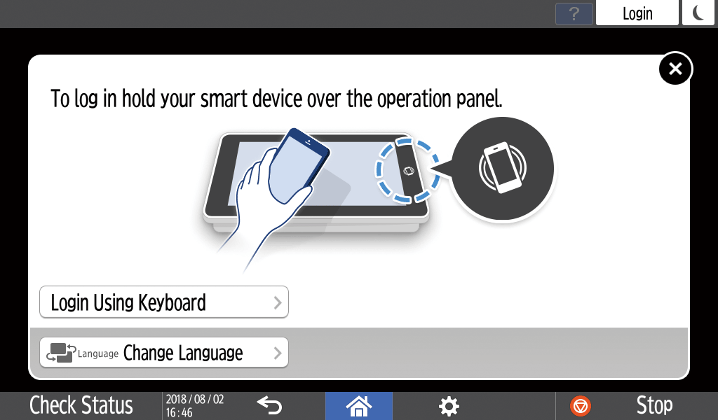 Operation panel screen illustration