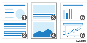 Illustration of copy on designating page in combine mode