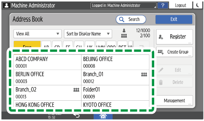 Operation panel screen illustration