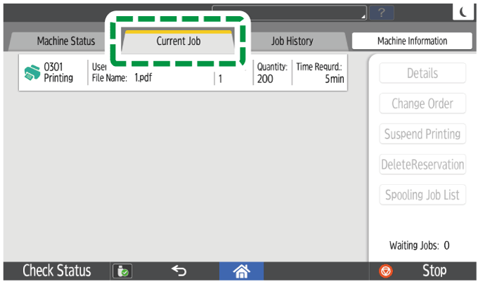 Operation panel screen illustration