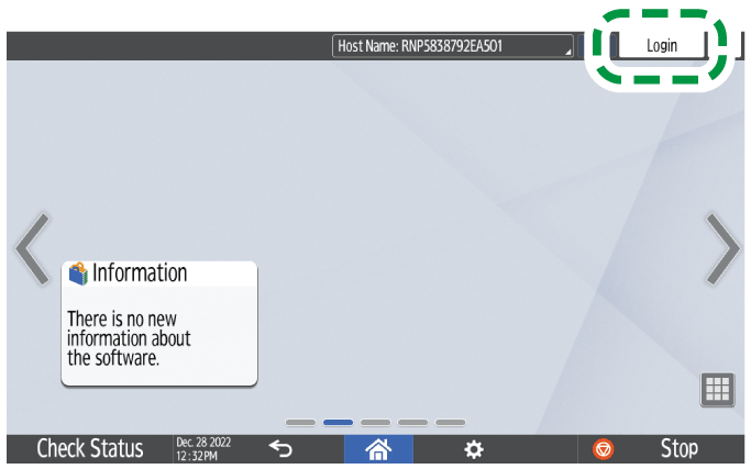 Operation panel screen illustration