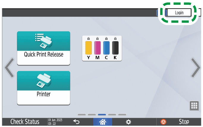 Operation panel screen illustration