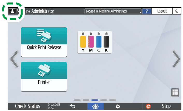 Operation panel screen illustration
