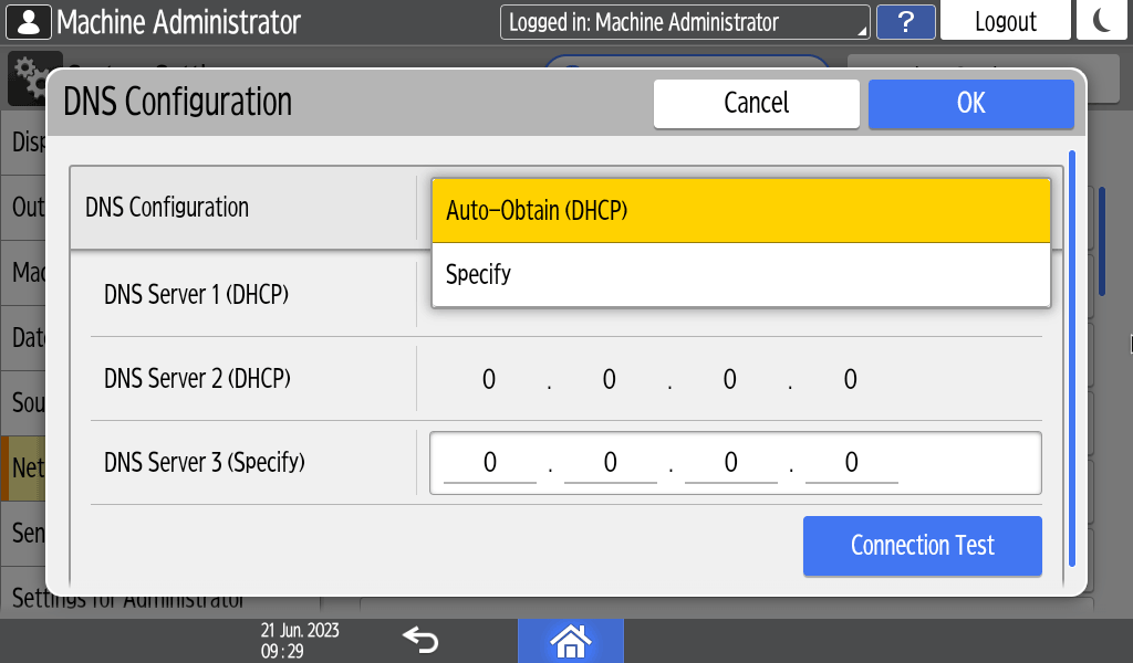 Operation panel screen illustration