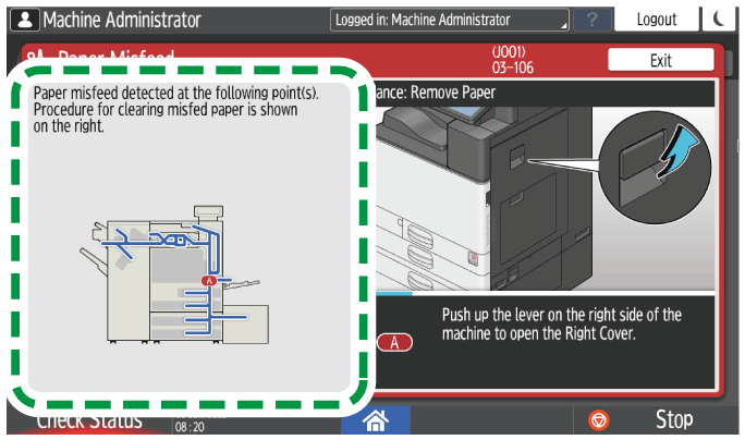 Operation panel screen illustration