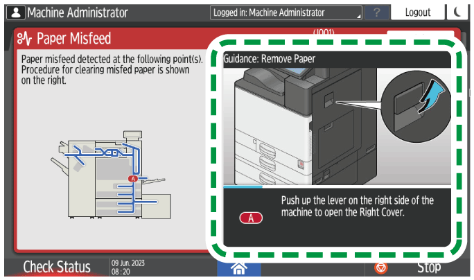 Operation panel screen illustration