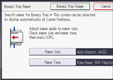 Operation panel screen illustration