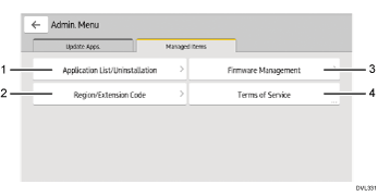 Operation panel screen illustration