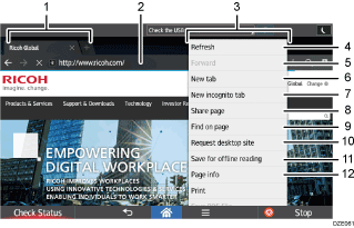 Illustration of changing modes numbered callout illustration