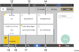 Operation panel screen illustration numbered callout illustration