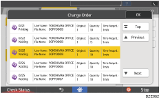 Operation panel screen illustration