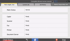 Operation panel screen illustration