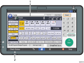 Control panel illustration numbered callout illustration